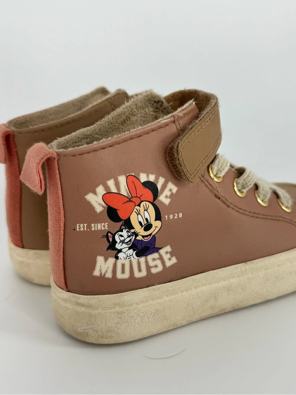 Disney Minnie Mouse Pink High-Top Velcro Sneakers,‎ Size Toddler 9
